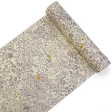 画像をギャラリービューアに読み込む, 洗える着物 小紋 反物 東レシルック フルオーダー仕立て付 クリーム グレー 草花 美しいキモノ掲載 ぴったり自分サイズにお仕立てで着姿きれい 袷も単衣もオールシーズン対応