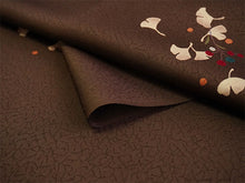 画像をギャラリービューアに読み込む, 洗える着物 小紋 反物 東レシルック フルオーダー仕立て付 ブラウン 銀杏 美しいキモノ掲載 ぴったり自分サイズにお仕立てで着姿きれい 袷も単衣もオールシーズン対応