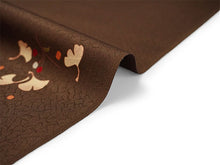 画像をギャラリービューアに読み込む, 洗える着物 小紋 反物 東レシルック フルオーダー仕立て付 ブラウン 銀杏 美しいキモノ掲載 ぴったり自分サイズにお仕立てで着姿きれい 袷も単衣もオールシーズン対応