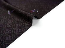 画像をギャラリービューアに読み込む, 洗える着物 小紋 反物 東レシルック フルオーダー仕立て付 ブラック 七宝 橘 美しいキモノ掲載 ぴったり自分サイズにお仕立てで着姿きれい 袷も単衣もオールシーズン対応