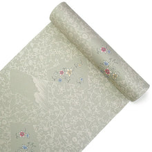 画像をギャラリービューアに読み込む, 洗える着物 小紋 反物 東レシルック フルオーダー仕立て付 モスグレー 裂取り 花 美しいキモノ掲載 ぴったり自分サイズにお仕立てで着姿きれい 袷も単衣もオールシーズン対応