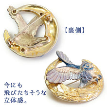 画像をギャラリービューアに読み込む, ブローチ フクロウ 月 ムーンレィス 単品 シンプル リアル 可愛い オールシーズン カジュアル プレゼント ギフト 贈り物 和装小物 着物 和服 和装 洋装 飾り パルナートポック 日本製 アクセサリー