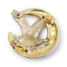 画像をギャラリービューアに読み込む, ブローチ フクロウ 月 ムーンレィス 単品 シンプル リアル 可愛い オールシーズン カジュアル プレゼント ギフト 贈り物 和装小物 着物 和服 和装 洋装 飾り パルナートポック 日本製 アクセサリー
