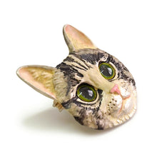 画像をギャラリービューアに読み込む, ブローチ 猫 ネコ ねこ アメショ アメリカンショートヘア パトリック 単品 シンプル リアル 可愛い オールシーズン カジュアル プレゼント ギフト 贈り物 和装小物 着物 和服 和装 洋装 飾り フィーアエフ 日本製 アクセサリー