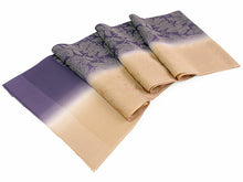 画像をギャラリービューアに読み込む, 絹 帯揚げ帯締めセット フォーマル向き 帯あげ(ベージュ×パープル ぼかし若松柄) 丹後ちりめん 平組 帯〆 (カーキイエロー) 和装小物 レディース
