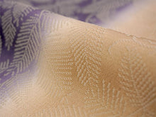 画像をギャラリービューアに読み込む, 絹 帯揚げ帯締めセット フォーマル向き 帯あげ(ベージュ×パープル ぼかし若松柄) 丹後ちりめん 平組 帯〆 (カーキイエロー) 和装小物 レディース