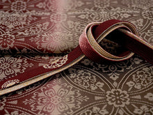 画像をギャラリービューアに読み込む, 絹 帯揚げ帯締めセット フォーマル向き 帯あげ(ワインレッド×焦茶 七宝唐花柄) 丹後ちりめん 平組 帯〆 (臙脂) 和装小物 レディース