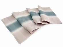 画像をギャラリービューアに読み込む, 正絹 帯揚げ帯締めセット フォーマル向き 帯あげ(ローズグレー×青灰 ぼかし唐草柄) 丹後ちりめん 平組 帯〆 (モスグレー) 和装小物 レディース