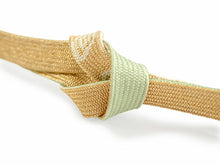 画像をギャラリービューアに読み込む, 正絹 帯揚げ帯締めセット フォーマル向き 帯あげ(オフホワイト×緑×紫 市松柄) 丹後ちりめん 平組 帯〆 (ミントグリーン) 和装小物 レディース