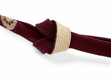 画像をギャラリービューアに読み込む, 正絹 帯揚げ帯締めセット フォーマル向き 帯あげ(ピンク×紫 ぼかし麻の葉と縞柄) 丹後ちりめん 平組 帯〆 (ボルドー) 和装小物 レディース