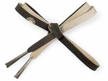 画像をギャラリービューアに読み込む, 正絹 帯揚げ帯締めセット フォーマル向き 帯あげ(グレー ぼかし麻の葉と縞柄) 丹後ちりめん 平組 帯〆 (チャコール) 和装小物 レディース