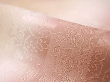 画像をギャラリービューアに読み込む, 正絹 帯揚げ帯締めセット フォーマル向き 帯あげ(ローズ×ブラウン 有職唐草柄) 丹後ちりめん 平組 帯〆 (サーモンピンク) 和装小物 レディース