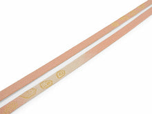 画像をギャラリービューアに読み込む, 正絹 帯揚げ帯締めセット フォーマル向き 帯あげ(ローズ×ブラウン 有職唐草柄) 丹後ちりめん 平組 帯〆 (サーモンピンク) 和装小物 レディース