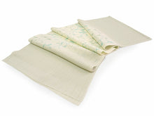 画像をギャラリービューアに読み込む, 正絹 帯揚げ帯締めセット フォーマル向き 帯あげ(モスグレー×グリーン 縞に唐草柄) 平組 帯〆 (黄緑) 和装小物 レディース