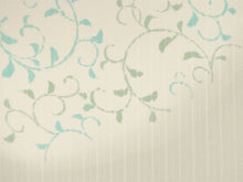 画像をギャラリービューアに読み込む, 正絹 帯揚げ帯締めセット フォーマル向き 帯あげ(モスグレー×グリーン 縞に唐草柄) 平組 帯〆 (黄緑) 和装小物 レディース