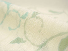 画像をギャラリービューアに読み込む, 正絹 帯揚げ帯締めセット フォーマル向き 帯あげ(モスグレー×グリーン 縞に唐草柄) 平組 帯〆 (黄緑) 和装小物 レディース