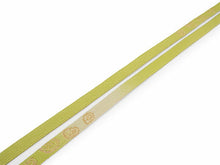 画像をギャラリービューアに読み込む, 正絹 帯揚げ帯締めセット フォーマル向き 帯あげ(モスグレー×グリーン 縞に唐草柄) 平組 帯〆 (黄緑) 和装小物 レディース