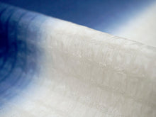 画像をギャラリービューアに読み込む, 正絹 帯揚げ帯締めセット フォーマル向き 帯あげ(ブルー×ホワイト ぼかし格子柄) 平組 帯〆 (墨黒) 和装小物 レディース