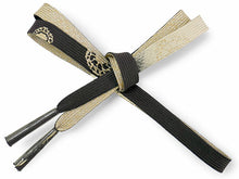画像をギャラリービューアに読み込む, 正絹 帯揚げ帯締めセット フォーマル向き 帯あげ(ブルー×ホワイト ぼかし格子柄) 平組 帯〆 (墨黒) 和装小物 レディース