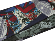 画像をギャラリービューアに読み込む, 半幅帯 リバーシブル nico 紺地 ロンドン LONDON 長尺 半巾帯 wakka 小袋 おしゃれ 日本製 帯 着物 カジュアル 普段着 モダン