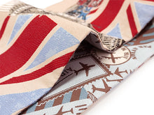 画像をギャラリービューアに読み込む, 半幅帯 リバーシブル nico ベージュ地 ロンドン LONDON 長尺 半巾帯 wakka 小袋 おしゃれ 日本製 帯 着物 カジュアル 普段着 モダン