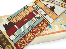 画像をギャラリービューアに読み込む, 半幅帯 リバーシブル nico オフホワイト地 猫の古本屋 長尺 半巾帯 wakka 小袋 おしゃれ 日本製 帯 着物 カジュアル 普段着 モダン