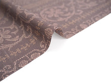 画像をギャラリービューアに読み込む, 洗える 着物 反物 紬風 レディース セミオーダー 仕立て付 ブラウン 更紗 縞 XS S M L XL 袷 単衣 テイジン素材 NKF エヌケーエフ 和装 和服 女性 小紋 きもの 羽織 コート ポリエステル