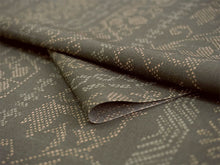 画像をギャラリービューアに読み込む, 洗える 着物 反物 紬風 レディース セミオーダー 仕立て付 モスグレー 更紗 縞 XS S M L XL 袷 単衣 テイジン素材 NKF エヌケーエフ 和装 和服 女性 小紋 きもの 羽織 コート ポリエステル