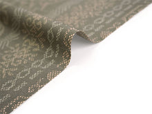画像をギャラリービューアに読み込む, 洗える 着物 反物 紬風 レディース セミオーダー 仕立て付 モスグレー 更紗 縞 XS S M L XL 袷 単衣 テイジン素材 NKF エヌケーエフ 和装 和服 女性 小紋 きもの 羽織 コート ポリエステル