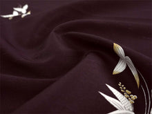 画像をギャラリービューアに読み込む, 洗える 着物 反物 紬風 レディース セミオーダー 仕立て付 深紫 オモダカ XS S M L XL 袷 単衣 テイジン素材 NKF エヌケーエフ 和装 和服 女性 小紋 きもの 羽織 コート ポリエステル