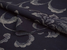 画像をギャラリービューアに読み込む, 洗える 着物 反物 紬風 レディース セミオーダー 仕立て付 ネイビー 唐花 XS S M L XL 袷 単衣 テイジン素材 NKF エヌケーエフ 和装 和服 女性 小紋 きもの 羽織 コート ポリエステル