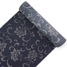 画像をギャラリービューアに読み込む, 洗える 着物 反物 紬風 レディース セミオーダー 仕立て付 ネイビー 唐花 XS S M L XL 袷 単衣 テイジン素材 NKF エヌケーエフ 和装 和服 女性 小紋 きもの 羽織 コート ポリエステル