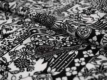 画像をギャラリービューアに読み込む, 洗える 着物 反物 紬風 レディース セミオーダー 仕立て付 白黒 モノトーン 桜 菊 萩 梅 XS S M L XL 袷 単衣 テイジン素材 NKF エヌケーエフ 和装 和服 女性 小紋 きもの 羽織 コート ポリエステル