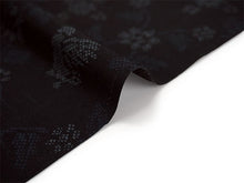 画像をギャラリービューアに読み込む, 洗える 着物 反物 紬風 レディース セミオーダー 仕立て付 ブラック 花 鳥 立涌 XS S M L XL 袷 単衣 テイジン素材 NKF エヌケーエフ 和装 和服 女性 小紋 きもの 羽織 コート ポリエステル