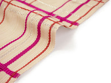 画像をギャラリービューアに読み込む, 兵児帯 絹 米沢織 ベージュ ピンク 銀 チェック お仕立て上がり チャイチャイ帯 大人の女性の贅沢な絹のへこ帯 カジュアルな装いをもっとお洒落に