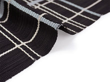 画像をギャラリービューアに読み込む, 兵児帯 絹 米沢織 ブラック グレー 銀 チェック お仕立て上がり チャイチャイ帯 大人の女性の贅沢な絹のへこ帯 カジュアルな装いをもっとお洒落に
