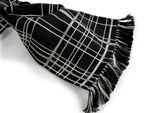 画像をギャラリービューアに読み込む, 兵児帯 絹 米沢織 ブラック グレー 銀 チェック お仕立て上がり チャイチャイ帯 大人の女性の贅沢な絹のへこ帯 カジュアルな装いをもっとお洒落に