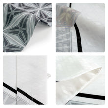 画像をギャラリービューアに読み込む, 洗える メンズ羽織・着物・袴3点セット 白 ホワイトシルバー 幾何学 M L LL 成人式や卒業式に