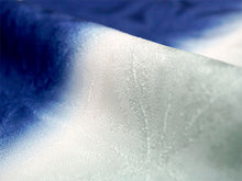 画像をギャラリービューアに読み込む, 正絹 帯揚げ帯締めセット フォーマル向き帯揚げ (青×水色暈し 幾何学地紋) 平組 帯〆 (渋青) 和装小物 レディース