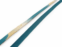画像をギャラリービューアに読み込む, 正絹 帯揚げ帯締めセット フォーマル向き帯揚げ (青×水色暈し 幾何学地紋) 平組 帯〆 (渋青) 和装小物 レディース