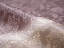 画像をギャラリービューアに読み込む, 正絹 帯揚げ帯締めセット フォーマル向き帯揚げ (薄茶地に青と紫の丸 唐花地紋) 平組 帯〆 (渋赤紫) 和装小物 レディース