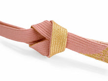画像をギャラリービューアに読み込む, 正絹 帯揚げ帯締めセット フォーマル向き帯揚げ (桃×灰茶縦暈し 麻の葉地紋) 平組 帯〆 (薄ピンク) 和装小物 レディース