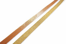 画像をギャラリービューアに読み込む, 正絹 帯揚げ帯締めセット フォーマル向き帯揚げ (茶色地に青と緑の丸 唐花地紋) 平組 帯〆 (黄土色) 和装小物 レディース