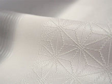 画像をギャラリービューアに読み込む, 正絹 帯揚げ帯締めセット フォーマル向き帯揚げ (グレー縦暈し 麻の葉と縞地紋) 平組 帯〆 (薄黄緑) 和装小物 レディース