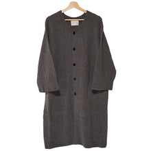 画像をギャラリービューアに読み込む, カーディガン 和装コート チャコール YOUTOWA 継ぎ目のない求心編みのウール和装カーディガン 洋服にも合うモードでお洒落なデザイン