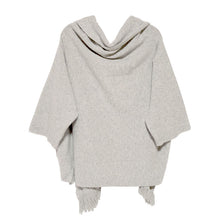 画像をギャラリービューアに読み込む, フリンジショールカーディガン グレー YOUTOWA 着こなし2way!ショール風に道行風に、サッと羽織れる薄手ニットカーディガン