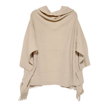 画像をギャラリービューアに読み込む, フリンジショールカーディガン ベージュ YOUTOWA 着こなし2way!ショール風に道行風に、サッと羽織れる薄手ニットカーディガン