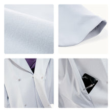 画像をギャラリービューアに読み込む, へちま衿コート カシミヤ混 3色 ライトブルー ブラック アイボリー 人気のへちま衿の冬用カシミヤコート 着物にも洋服にも合うシンプル可愛さ