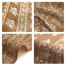 画像をギャラリービューアに読み込む, カシミール刺繍ストール 大判 ブラウン ベージュ 更紗 ウール エスニックな花柄刺繍 秋冬にサッと羽織れる軽くて暖かいショール 和装にも洋装にも