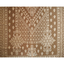 画像をギャラリービューアに読み込む, カシミール刺繍ストール 大判 ブラウン ベージュ 更紗 ウール エスニックな花柄刺繍 秋冬にサッと羽織れる軽くて暖かいショール 和装にも洋装にも